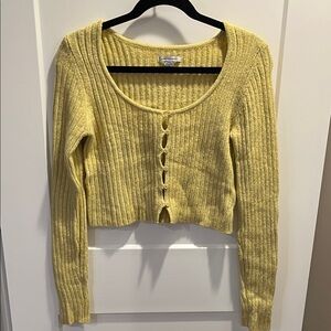 American Eagle Outfitters Yellow Ribbed Sweater
